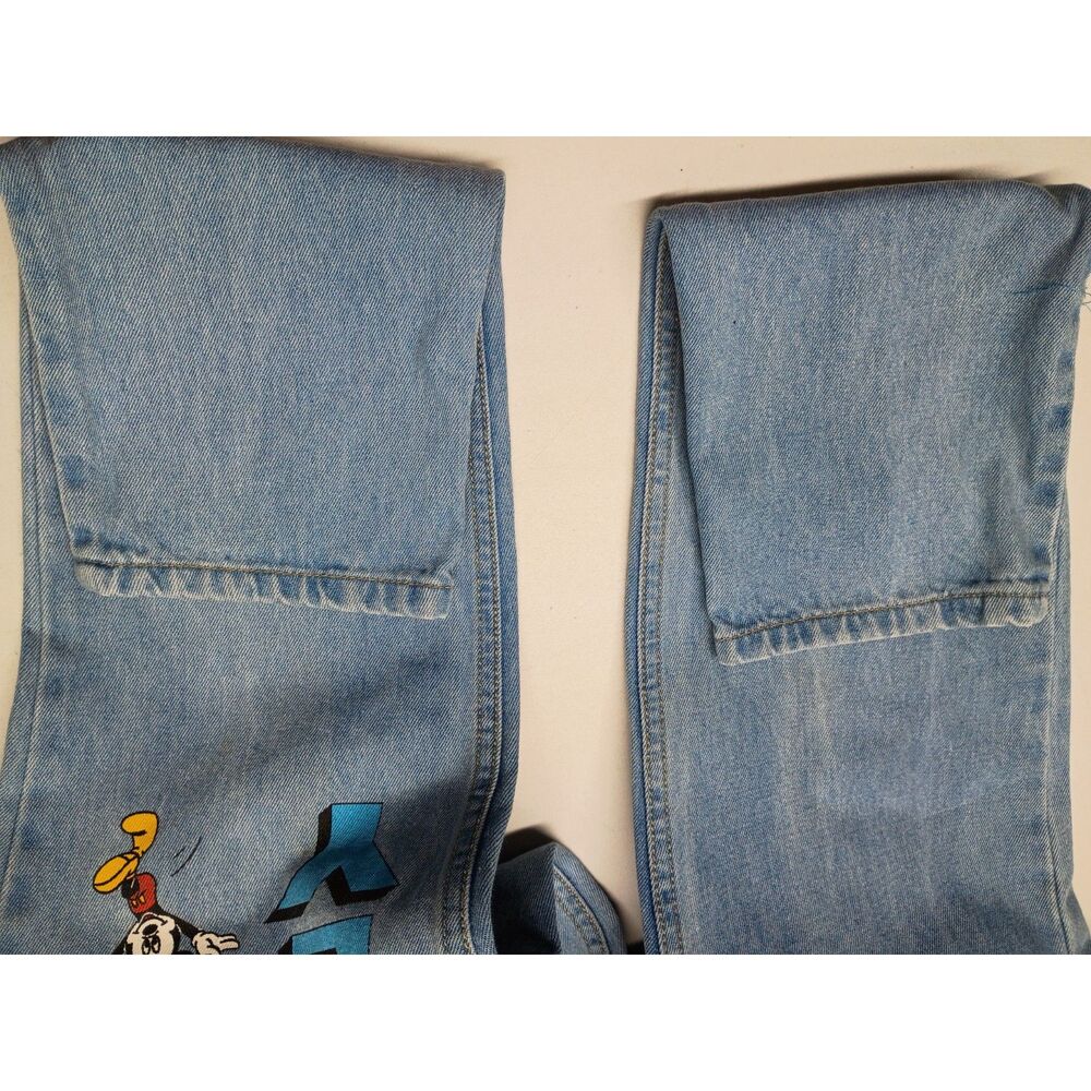 Y2K Mickey Unlimited Denim Jeans Junior Sz 3 Disney High Waist Tapered - Picture 11 of 15